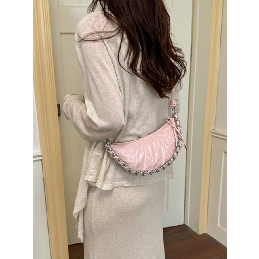 Ruched Crescent Crossbody Bag Apparel and Accessories