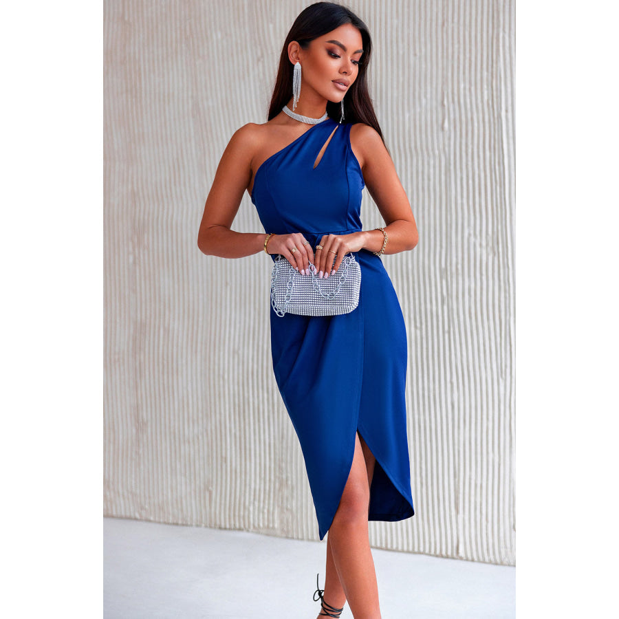 Ruched Cutout Single Shoulder Dress Apparel and Accessories