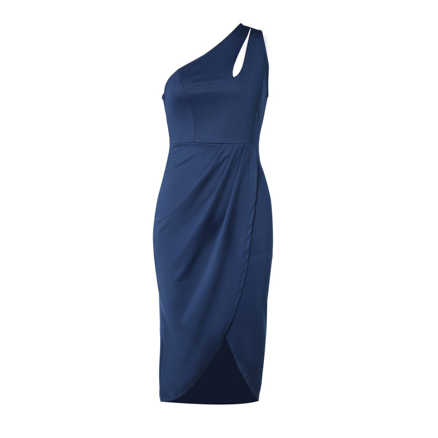 Ruched Cutout Single Shoulder Dress Apparel and Accessories