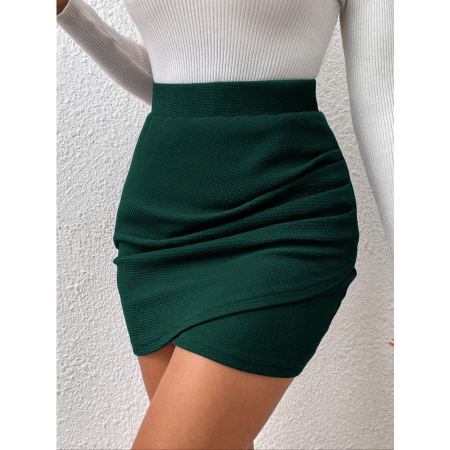 Ruched Elastic Waist Skirt Apparel and Accessories