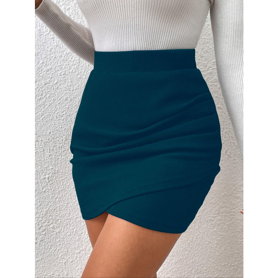 Ruched Elastic Waist Skirt Apparel and Accessories