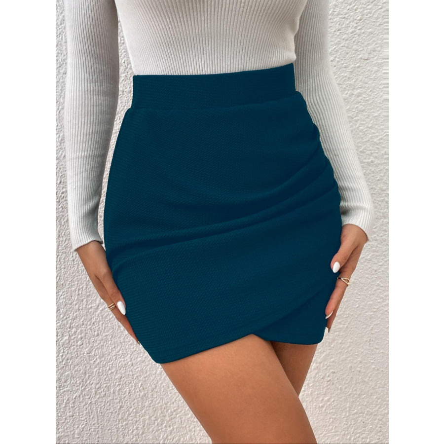 Ruched Elastic Waist Skirt Apparel and Accessories