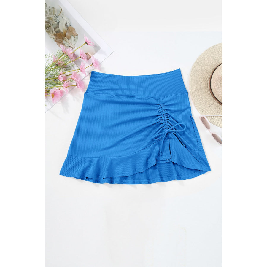 Ruched Elastic Waist Swim Skirt Apparel and Accessories