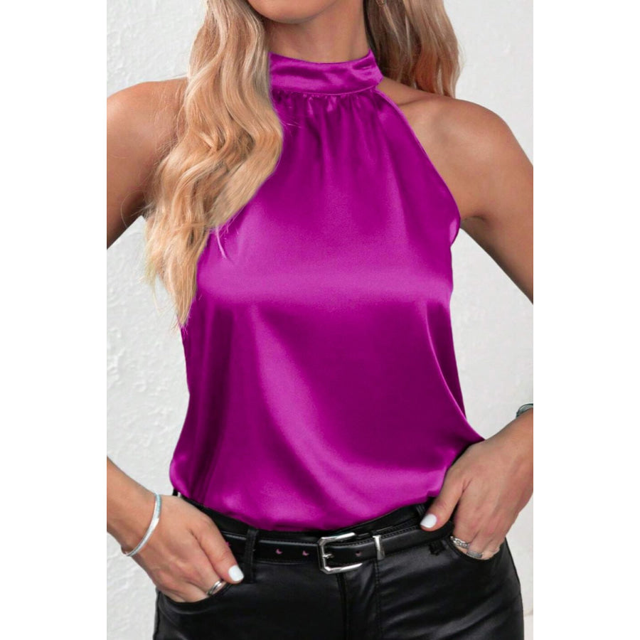 Ruched Grecian Neck Tank Apparel and Accessories