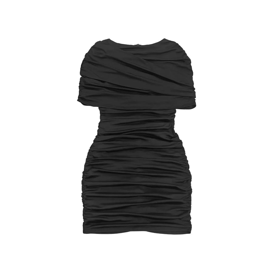 Ruched Half Sleeve Mini Dress Apparel and Accessories