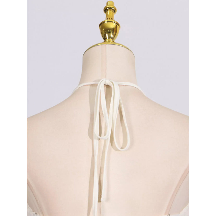 Ruched Halter Neck Maxi Dress Apparel and Accessories