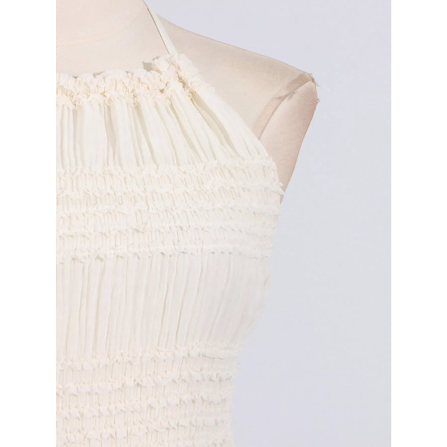 Ruched Halter Neck Maxi Dress Apparel and Accessories