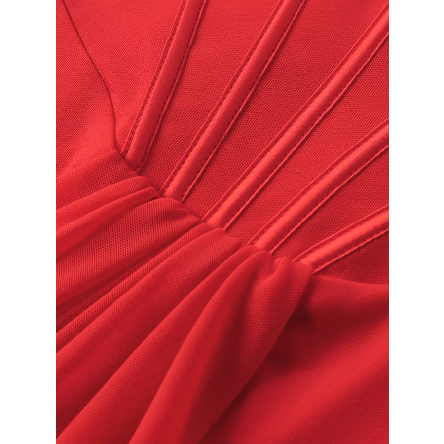 Ruched Halter Neck Mini Dress Apparel and Accessories