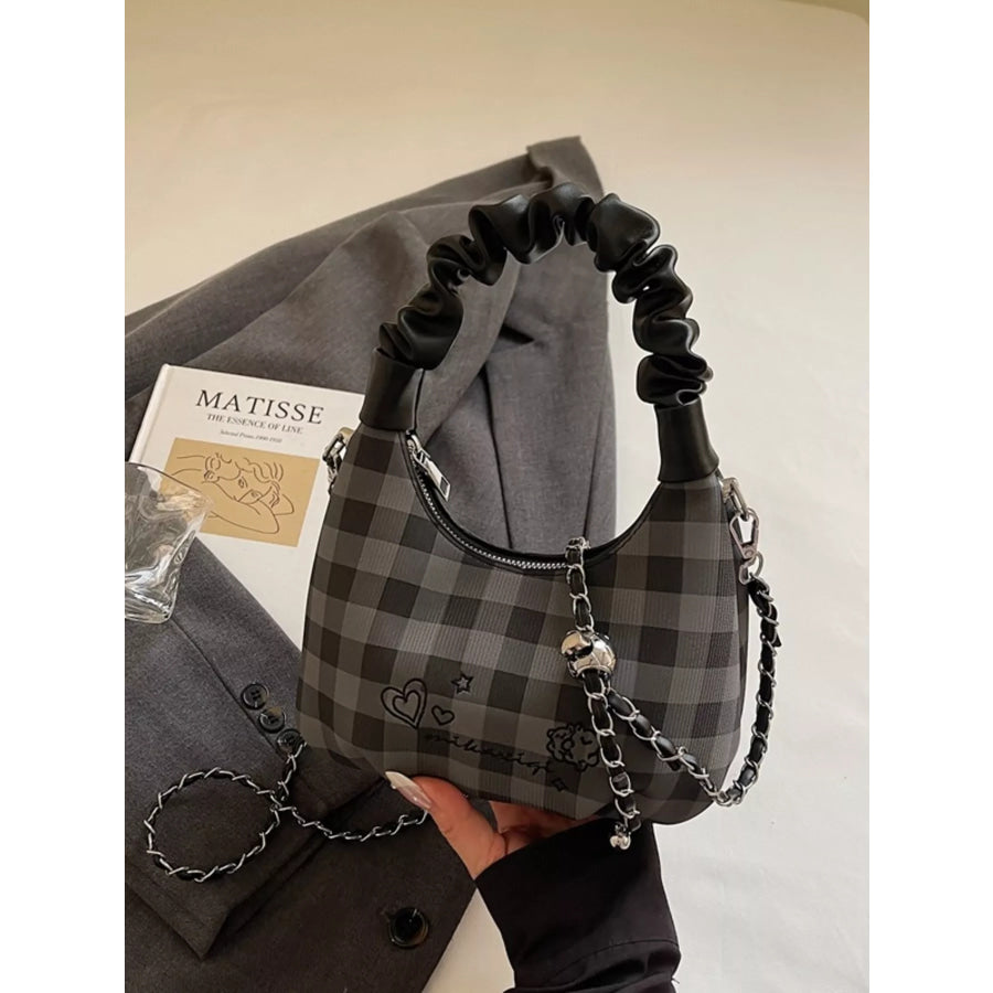Ruched Handle Crossbody Bag Black / One Size Apparel and Accessories