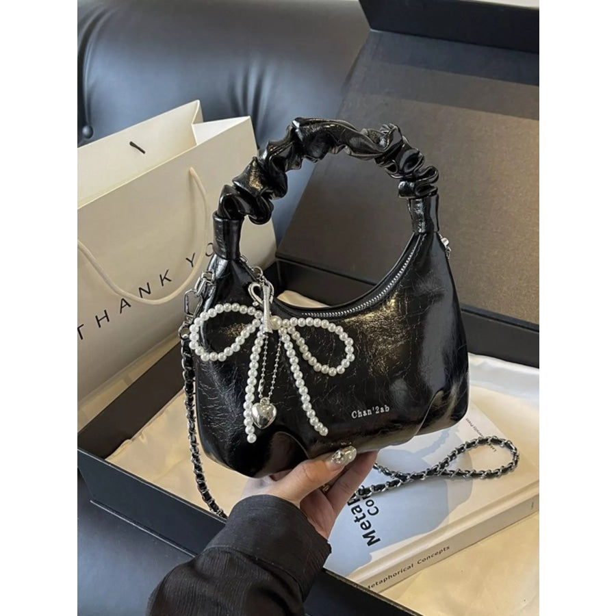 Ruched Handle Crossbody Bag Black / One Size Apparel and Accessories