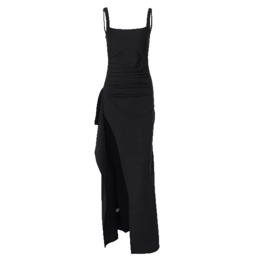 Ruched High-Slit Maxi Dress Apparel and Accessories
