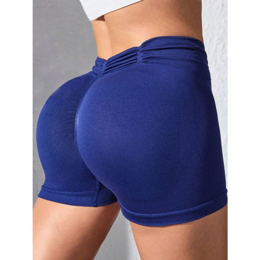 Ruched High Waist Active Shorts Apparel and Accessories