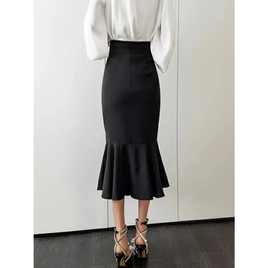 Ruched High Waist Mermaid Skirt Apparel and Accessories