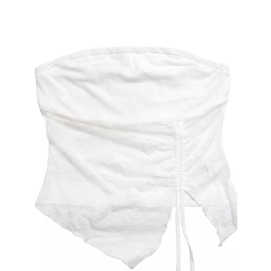 Ruched Lace Tube Top Apparel and Accessories