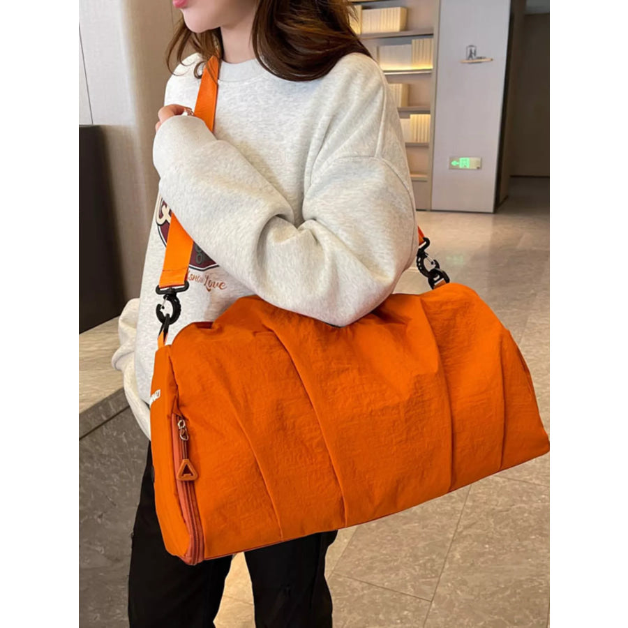 Ruched Large Capacity Travel Bag Orange / onesize Apparel and Accessories