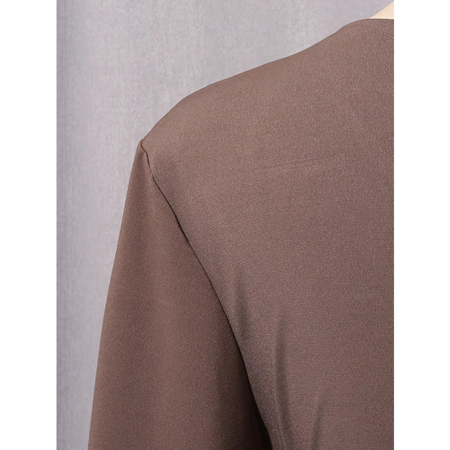 Ruched Long-Sleeve Maxi Dress with Cutout Detail Apparel and Accessories