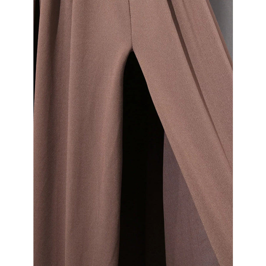 Ruched Long-Sleeve Maxi Dress with Cutout Detail Apparel and Accessories