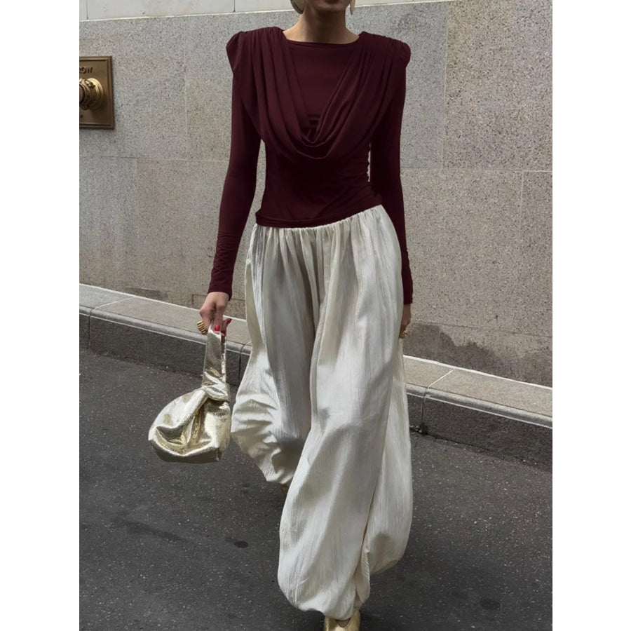 Ruched Long Sleeve T-Shirt Apparel and Accessories