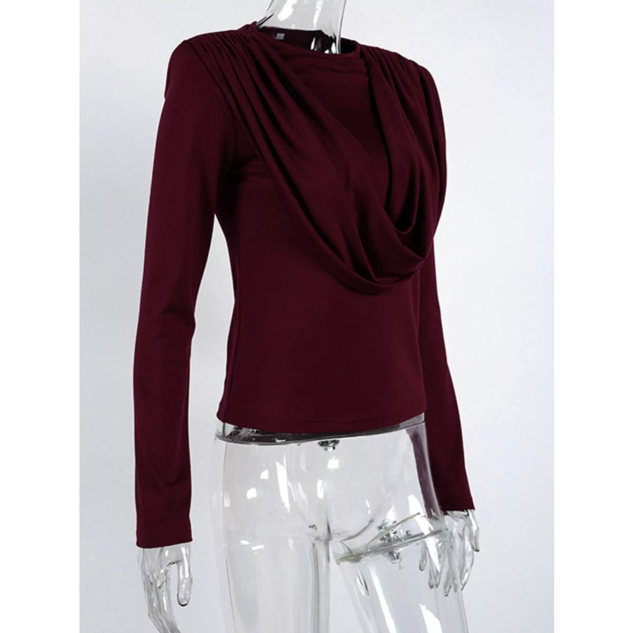 Ruched Long Sleeve T-Shirt Apparel and Accessories