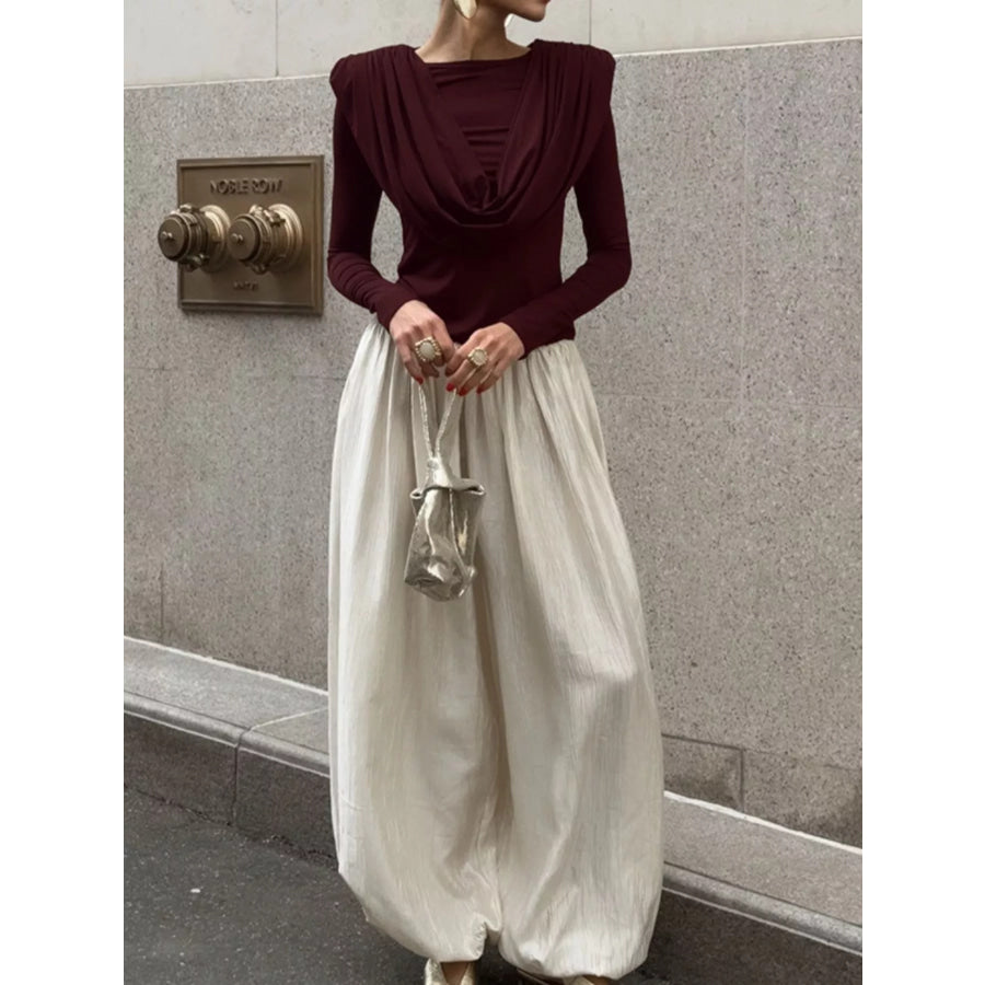 Ruched Long Sleeve T-Shirt Apparel and Accessories