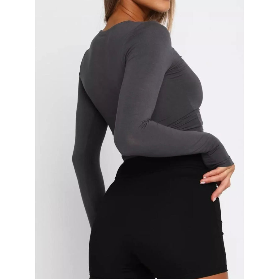 Ruched Long Sleeve T-Shirt Apparel and Accessories