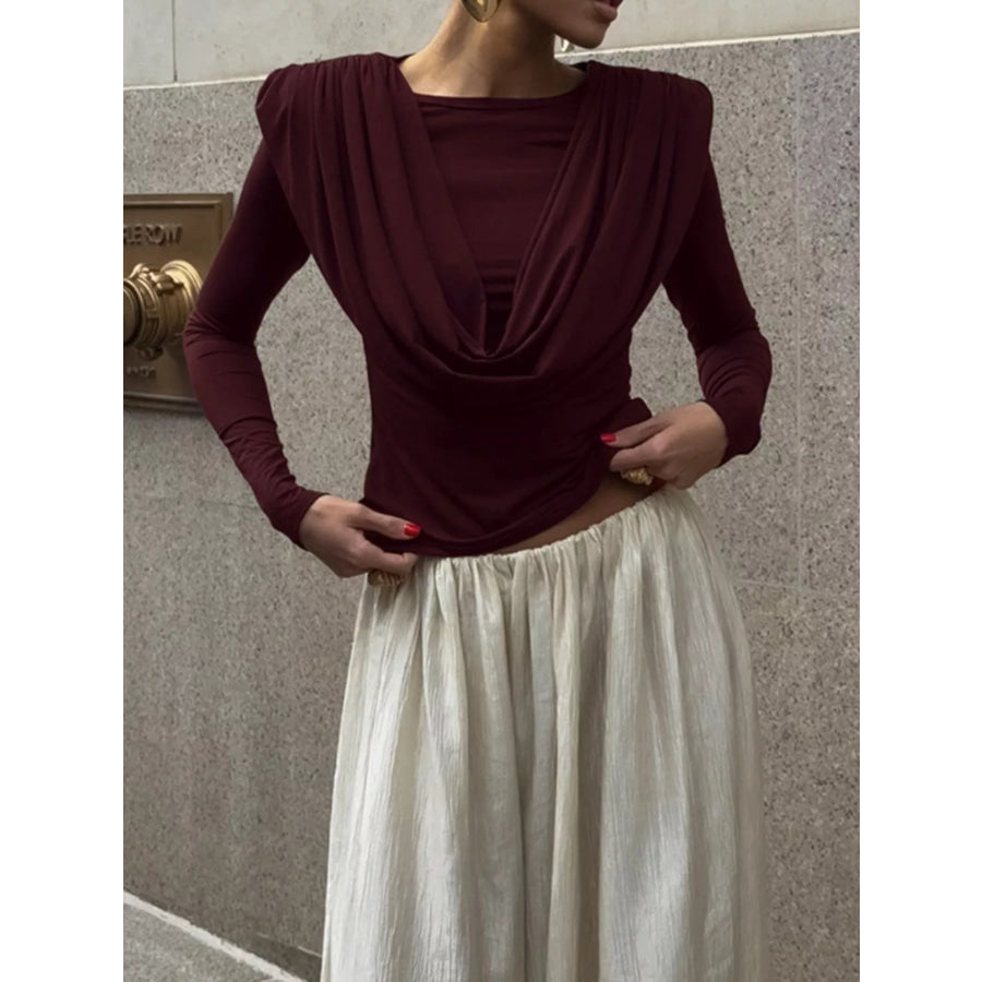 Ruched Long Sleeve T-Shirt Apparel and Accessories
