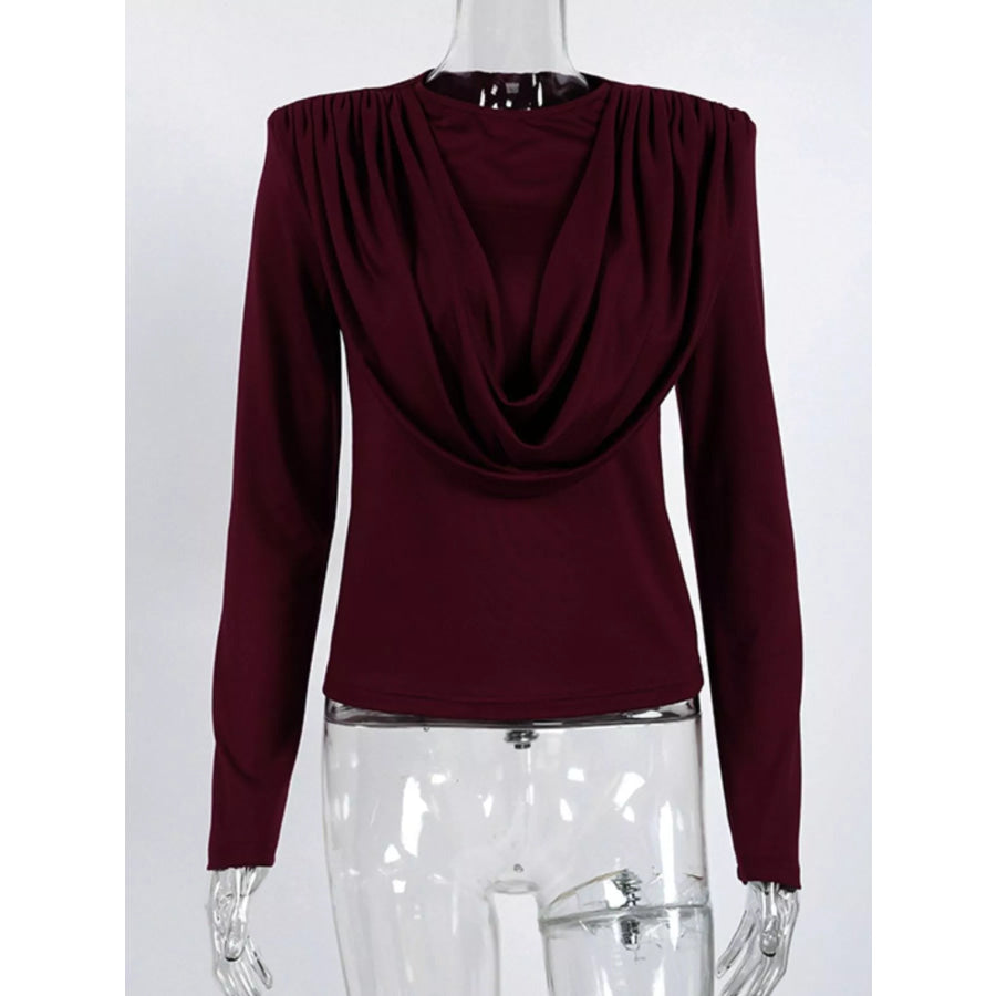 Ruched Long Sleeve T-Shirt Apparel and Accessories