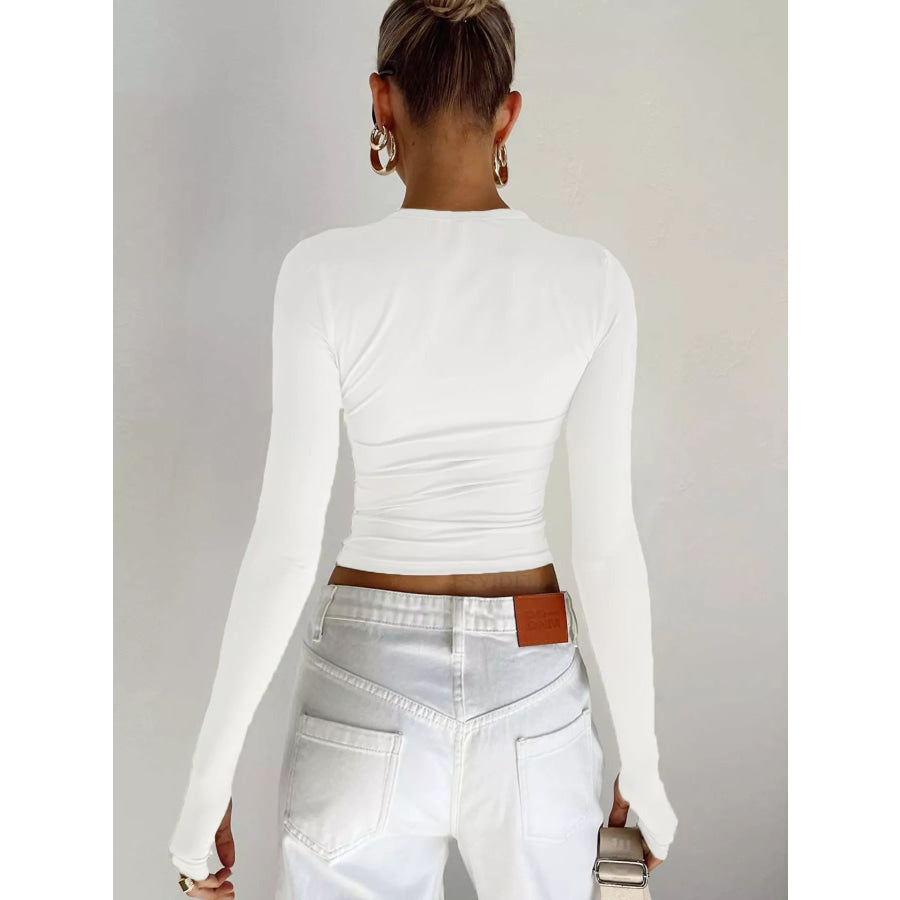 Ruched Long Sleeve T-Shirt Apparel and Accessories