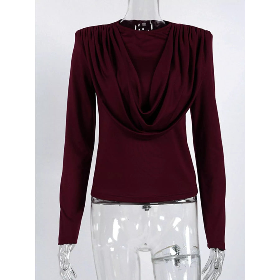 Ruched Long Sleeve T-Shirt Apparel and Accessories