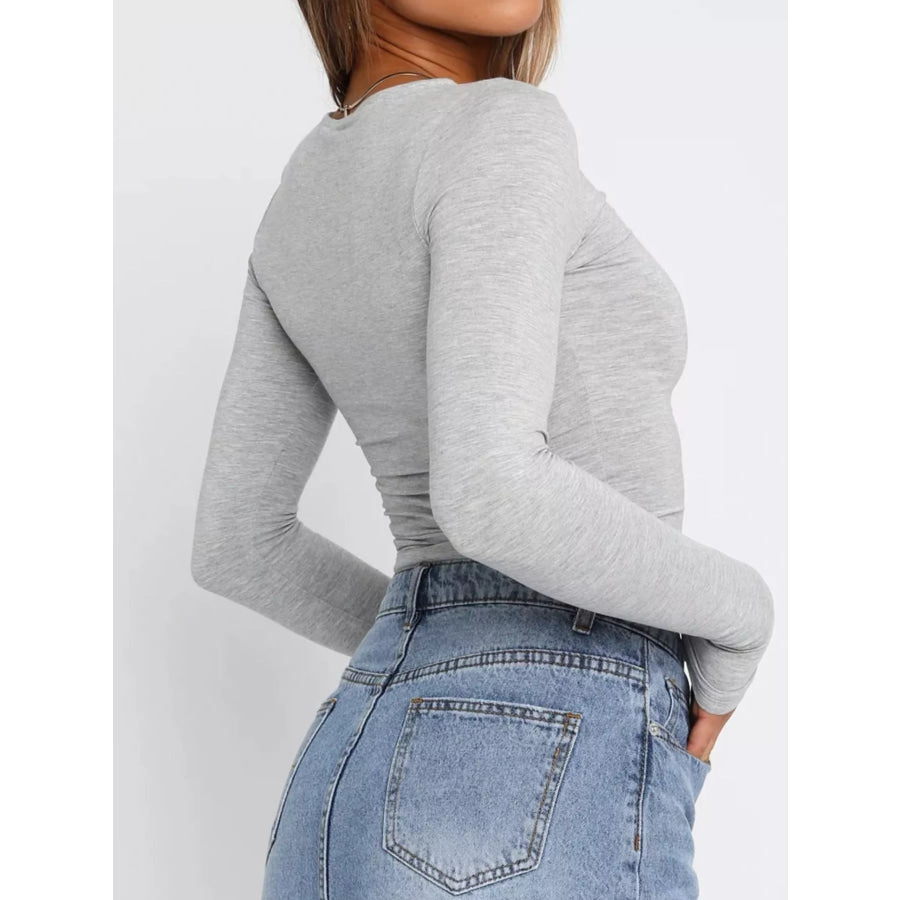 Ruched Long Sleeve T-Shirt Apparel and Accessories