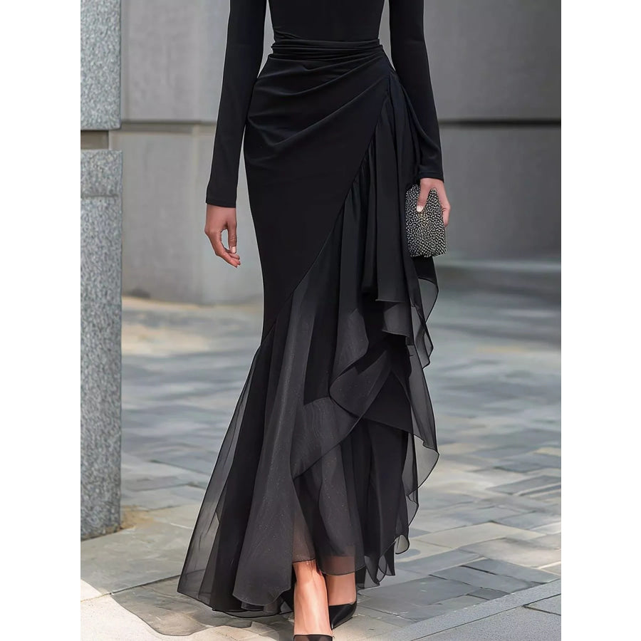 Ruched Mermaid Evening Maxi Dress Apparel and Accessories