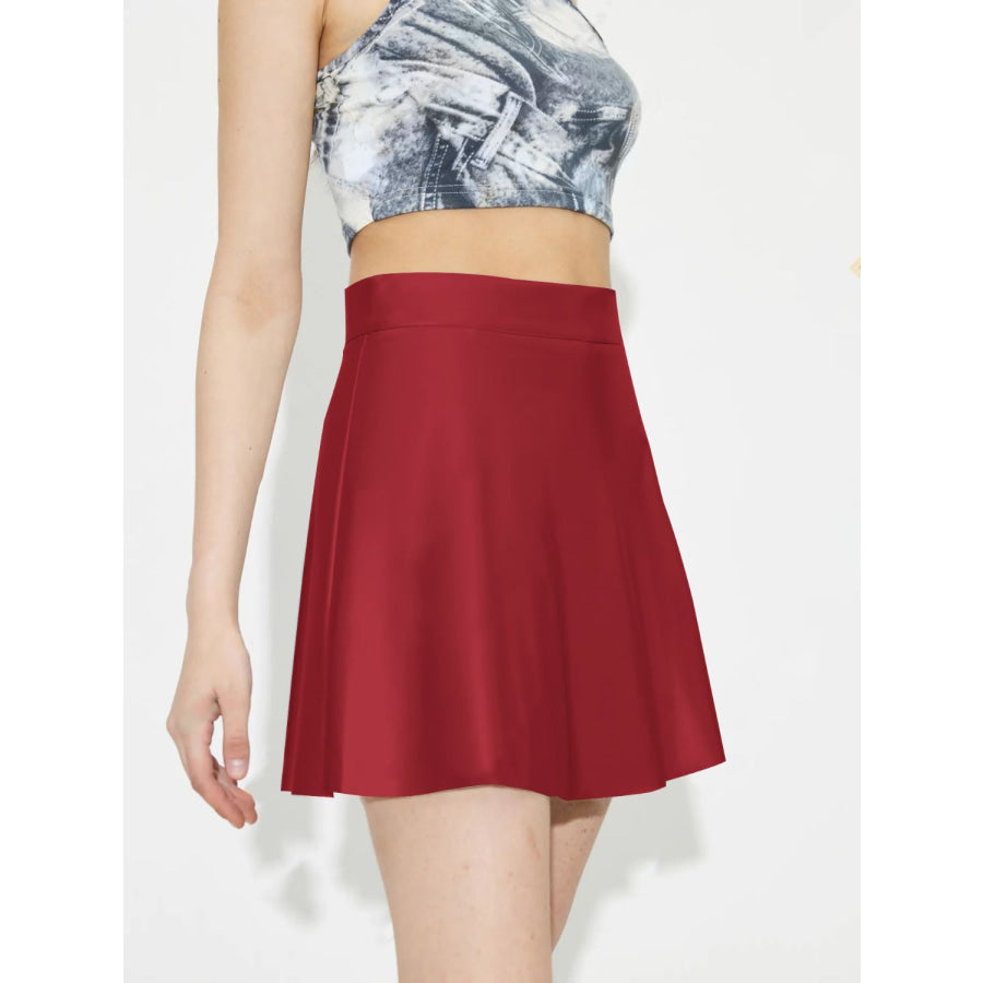 Ruched Mini Skirt with Zipper Apparel and Accessories