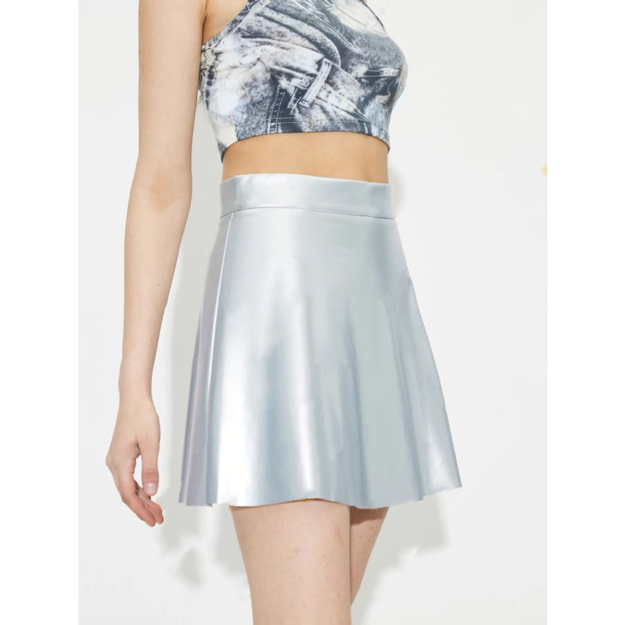 Ruched Mini Skirt with Zipper Apparel and Accessories