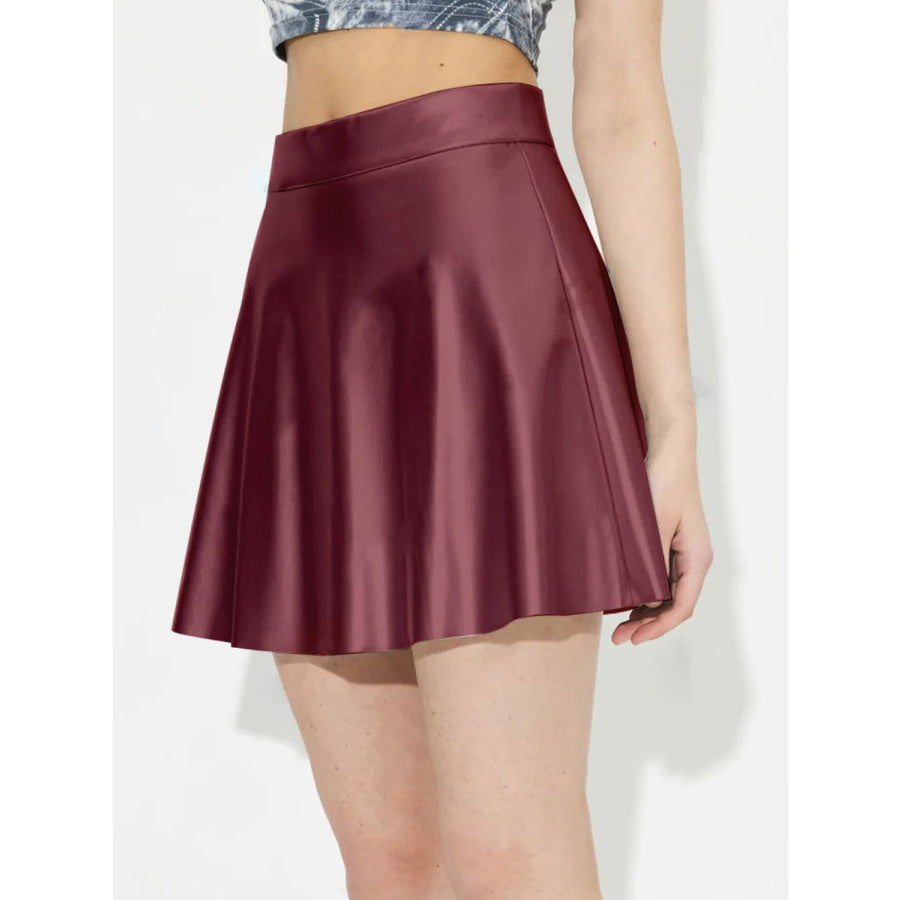 Ruched Mini Skirt with Zipper Apparel and Accessories