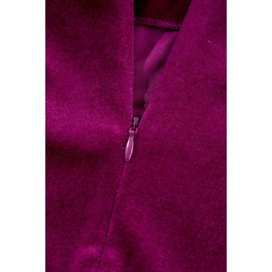 Ruched Mock Neck Long Sleeve Dress Apparel and Accessories