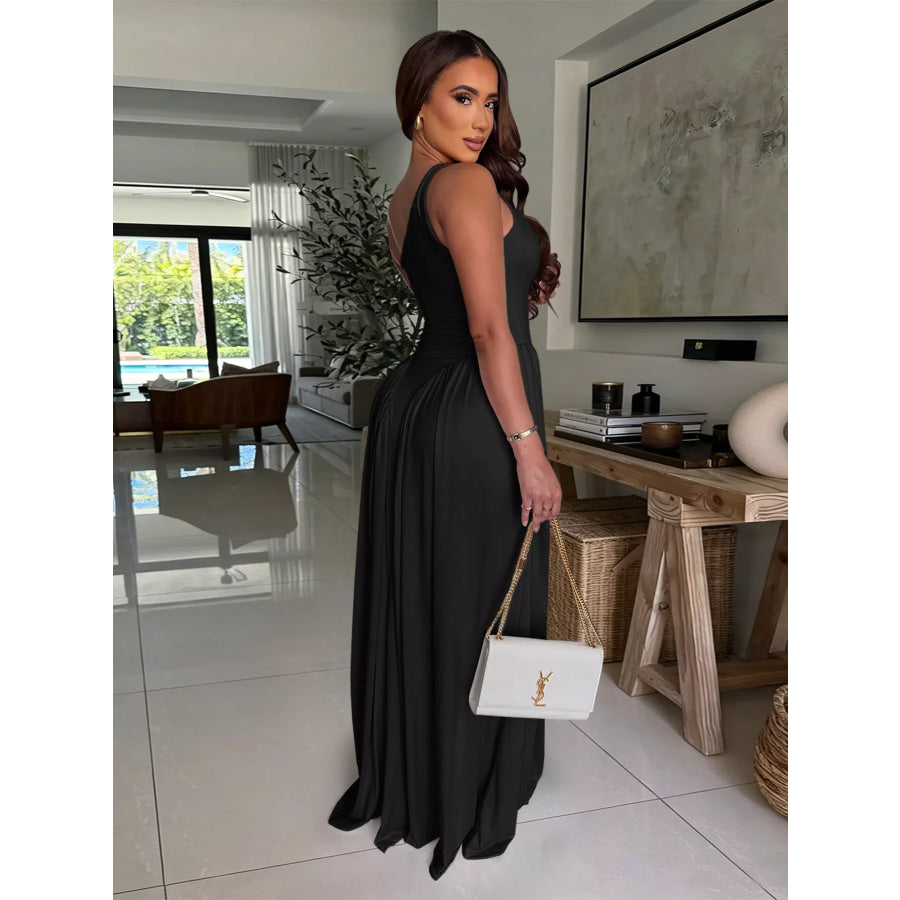 Ruched One-Shoulder Maxi Dress Apparel and Accessories
