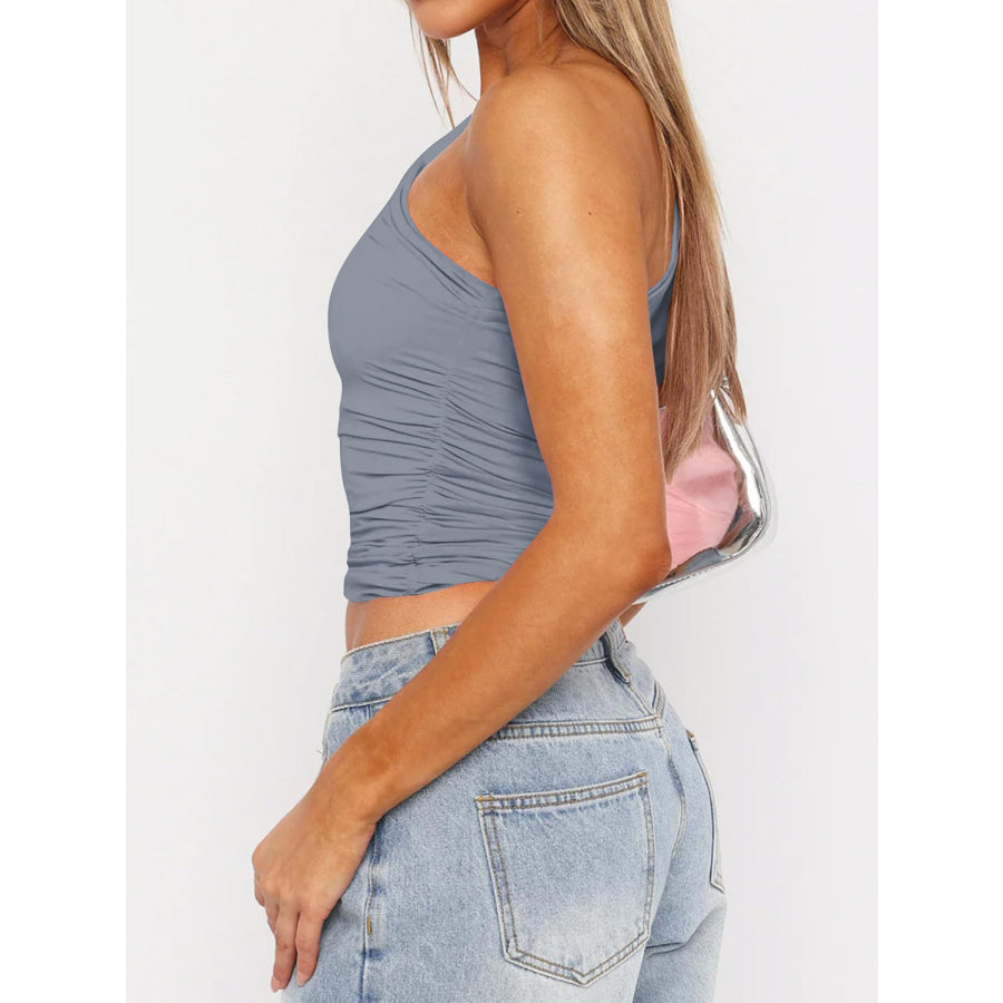 Ruched One Shoulder Tank Apparel and Accessories