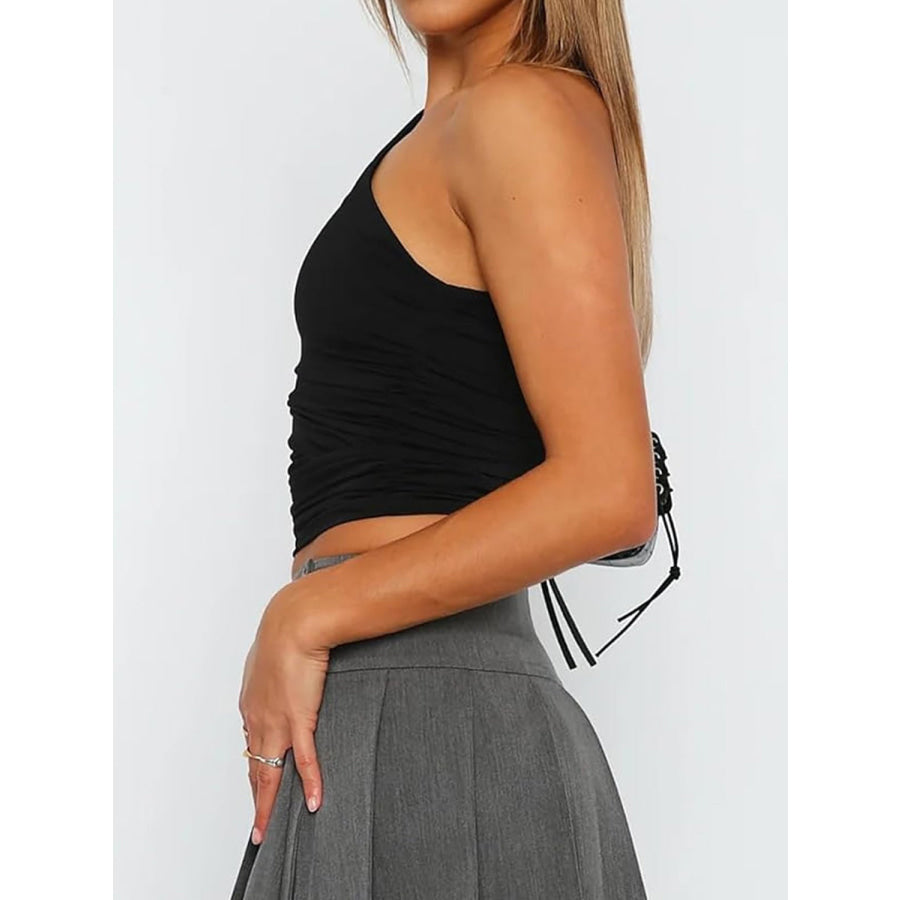 Ruched One Shoulder Tank Apparel and Accessories