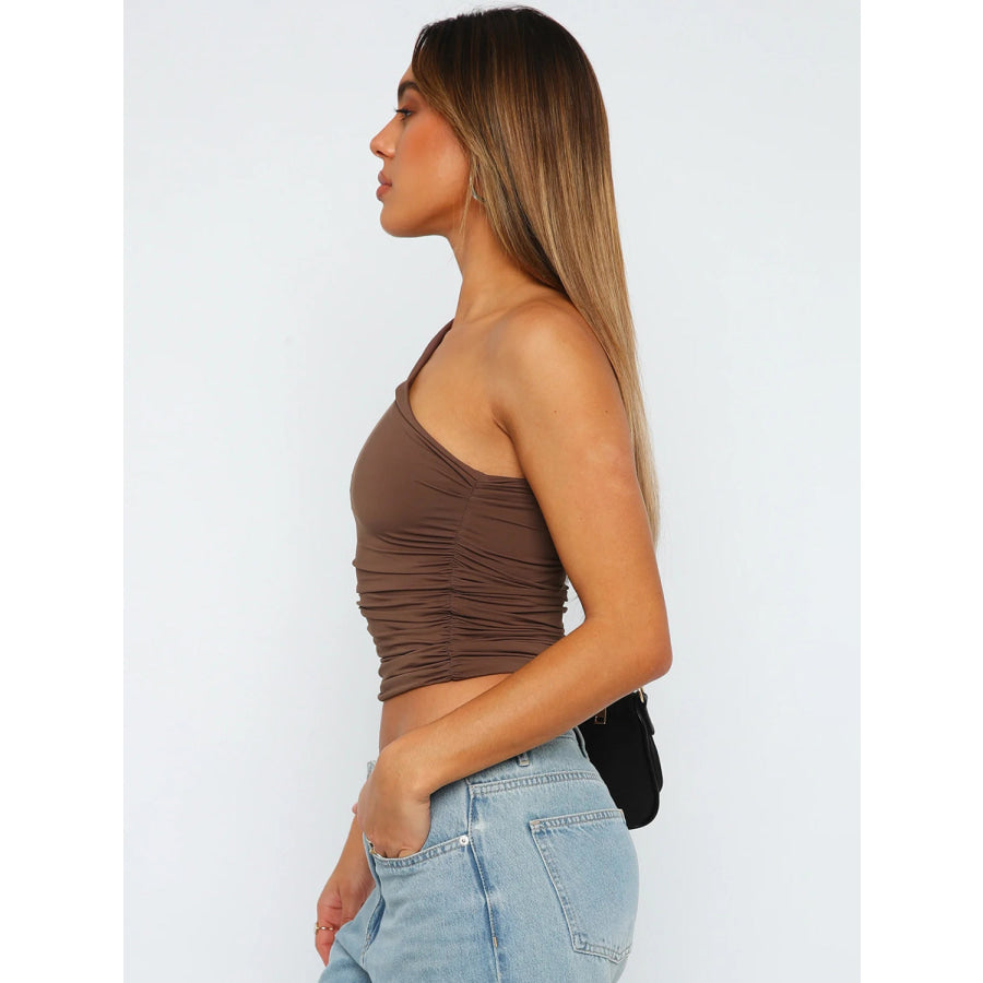 Ruched One Shoulder Tank Apparel and Accessories