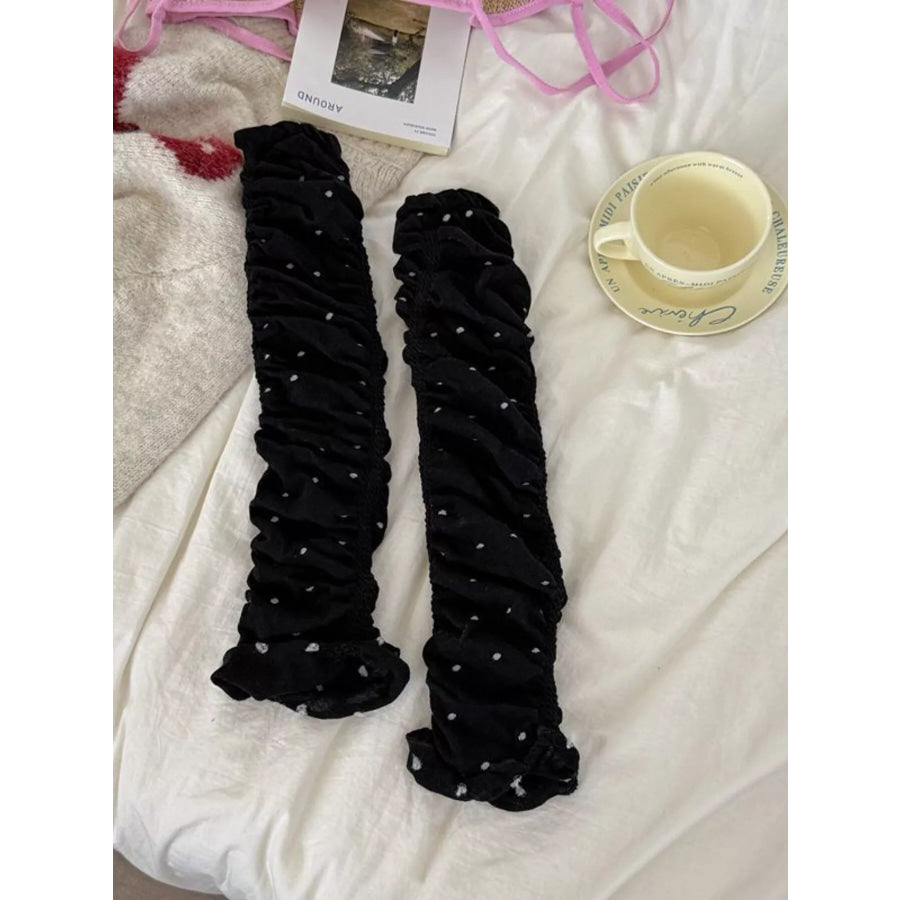 Ruched Polka Dot Leg Warmers Apparel and Accessories
