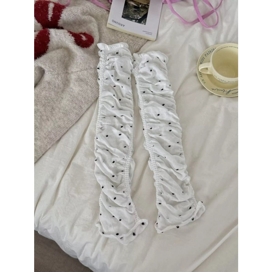 Ruched Polka Dot Leg Warmers Apparel and Accessories