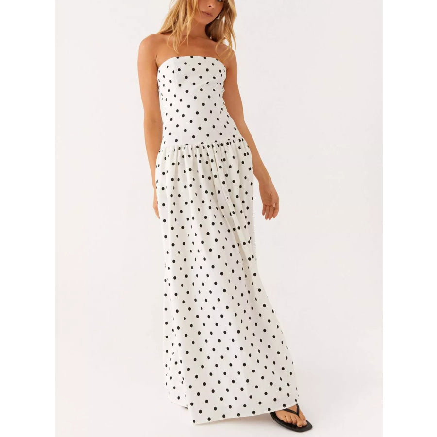 Ruched Printed Tube Maxi Dress Apparel and Accessories