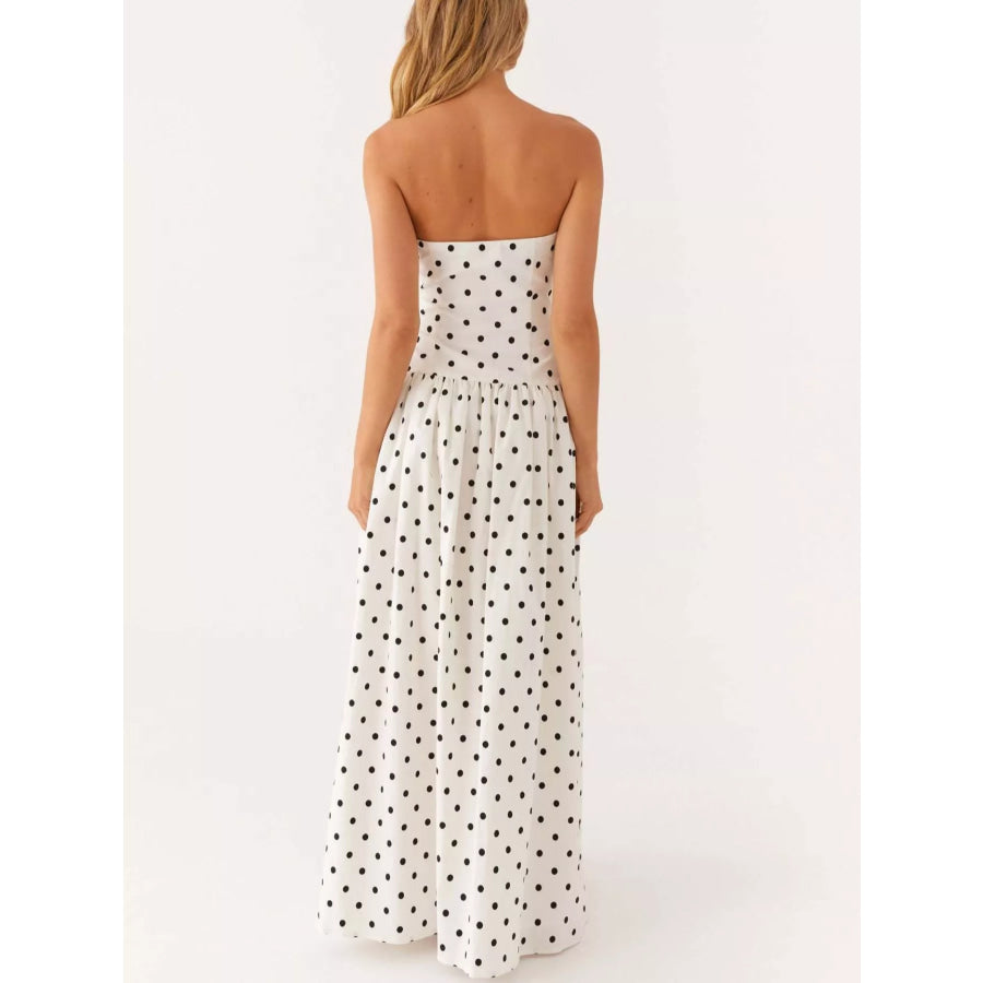 Ruched Printed Tube Maxi Dress Apparel and Accessories