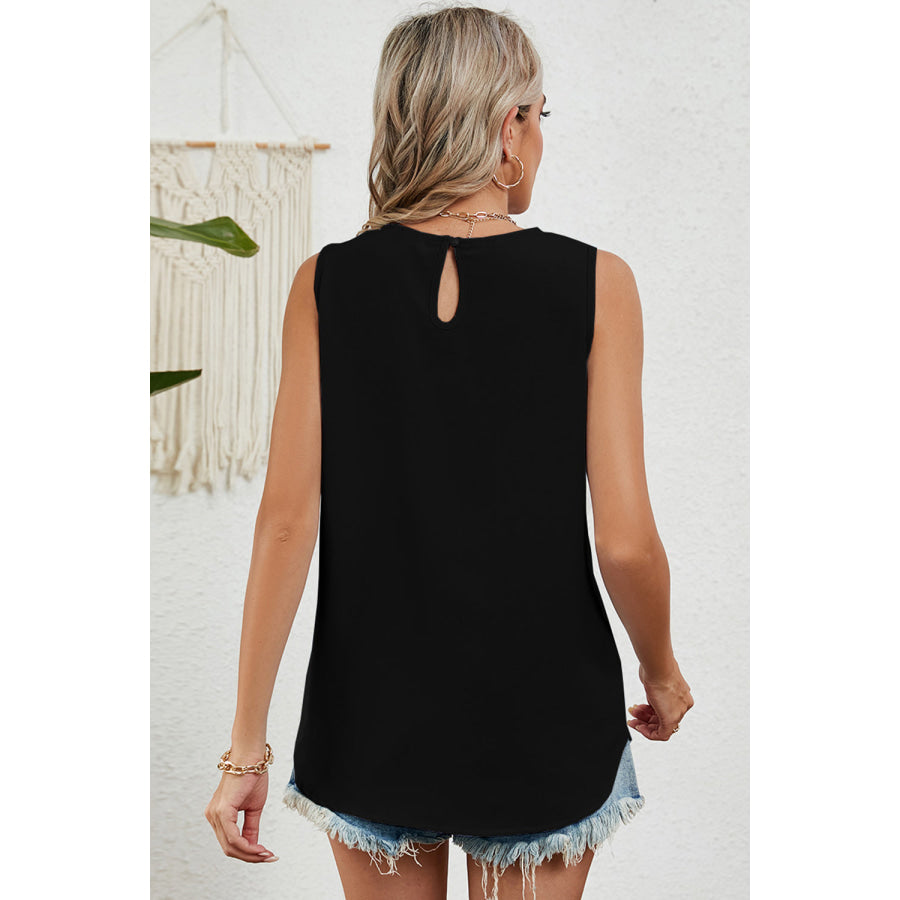 Ruched Round Neck Tank Apparel and Accessories