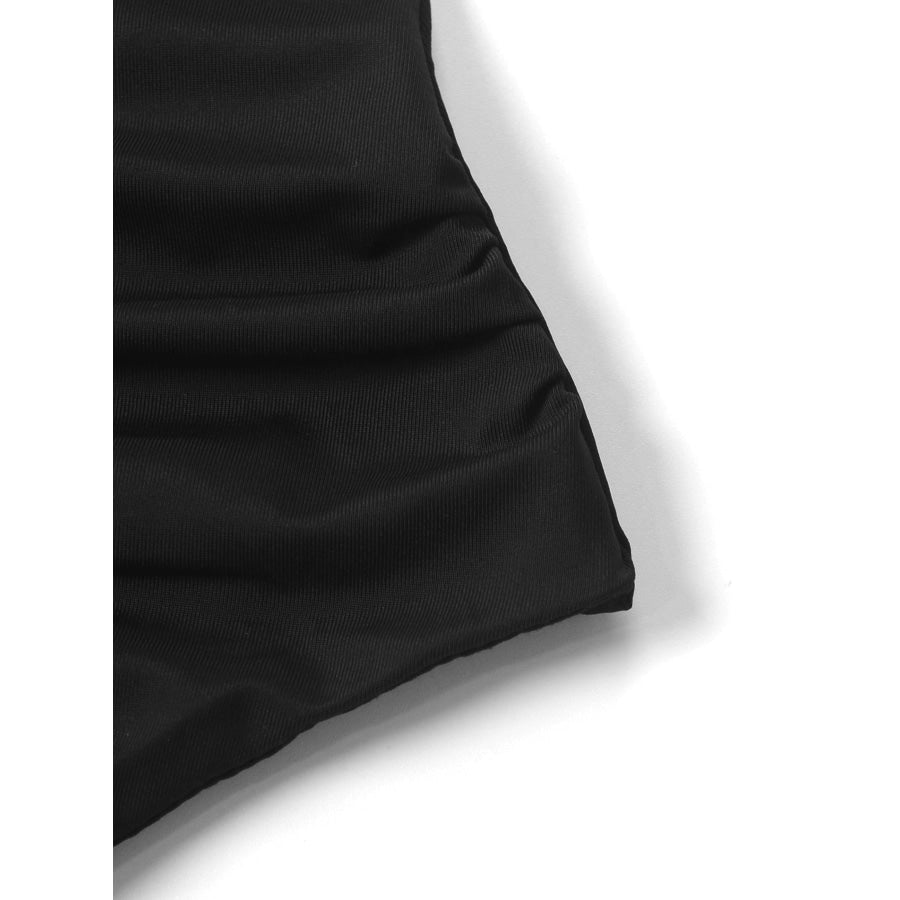 Ruched Ruffle Hem Mini Dress Apparel and Accessories