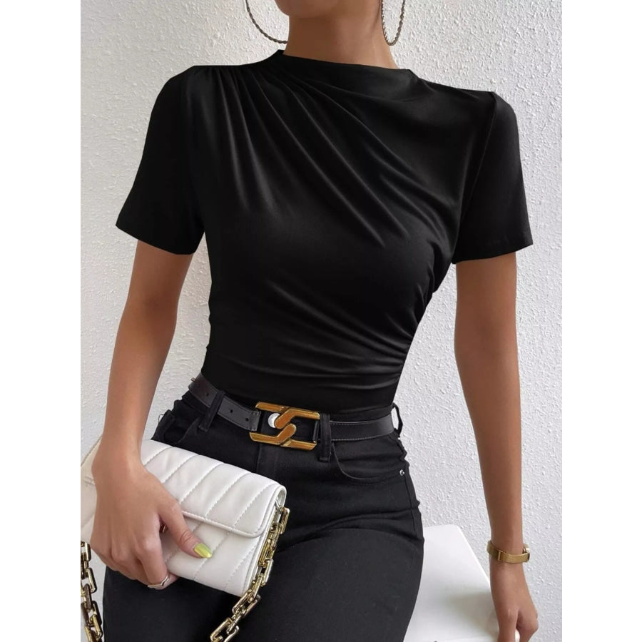 Ruched Short Sleeve T-Shirt Apparel and Accessories