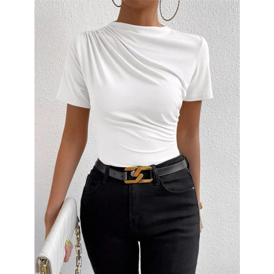 Ruched Short Sleeve T-Shirt Apparel and Accessories
