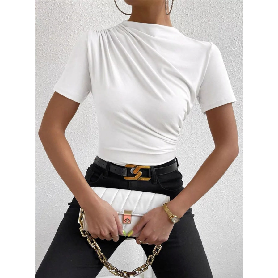Ruched Short Sleeve T-Shirt Apparel and Accessories