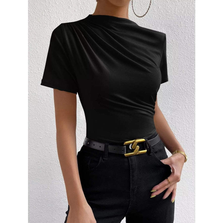 Ruched Short Sleeve T-Shirt Apparel and Accessories