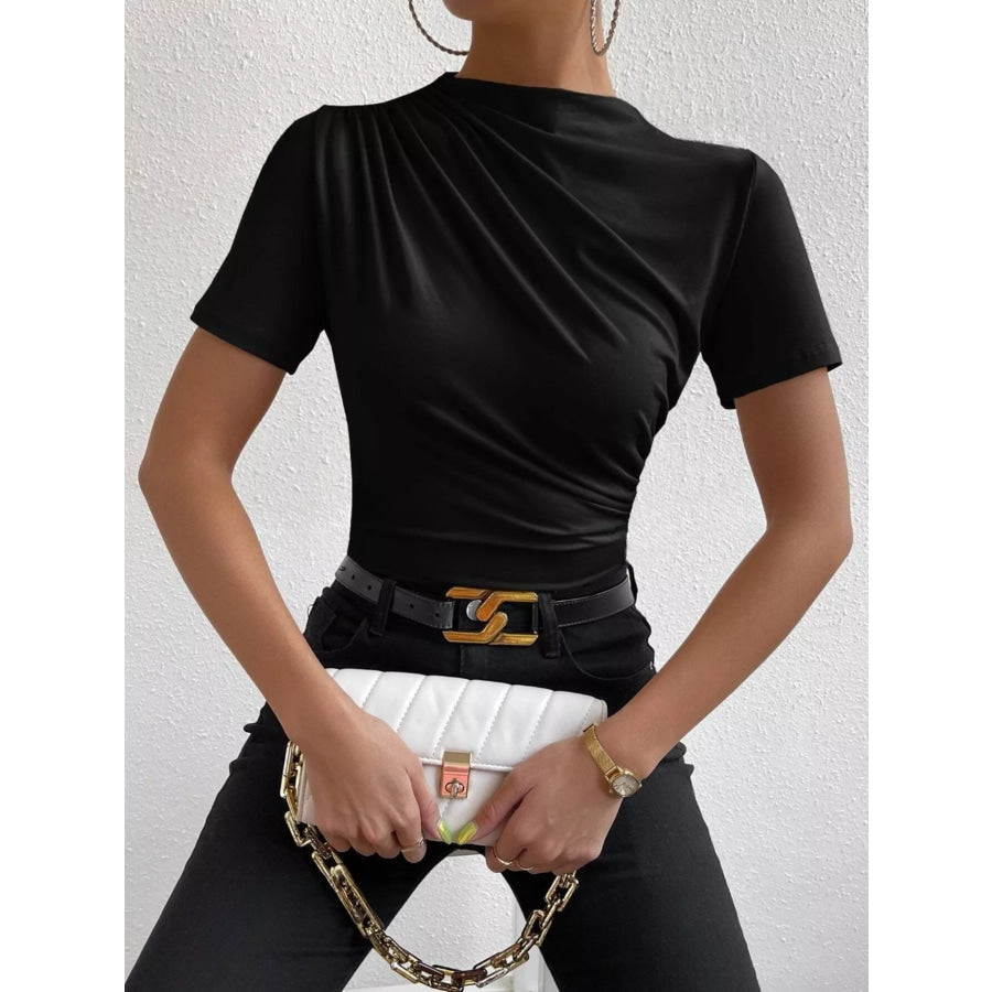 Ruched Short Sleeve T-Shirt Apparel and Accessories